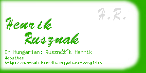 henrik rusznak business card